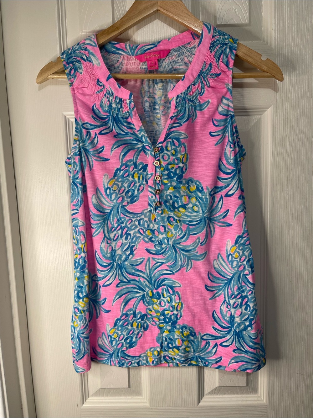Lilly Pulitzer Essie Tropical Vacation Cotton Tank Top size Small